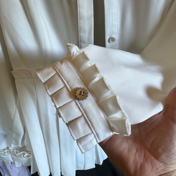 Goth steampunk ruffled white shirt. - Picture 5 of 6